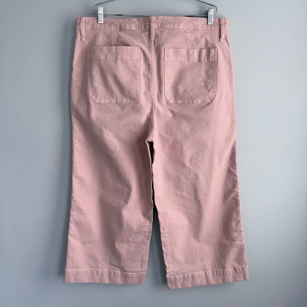 Madewell Emmett Wide Leg Crop Pants Pink Oyster Plus Size 34 High Rise Preppy - Picture 5 of 16
